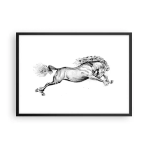 Poster în ramă neagră - Oprit din galop - 70x50 cm