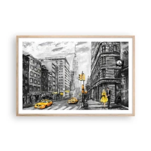 Poster în ramă de stejar deschis - O poveste din New York - 91x61 cm