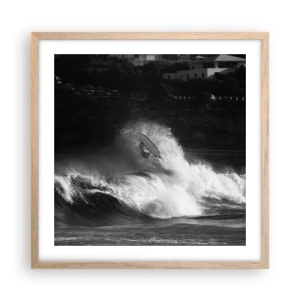 Poster în ramă de stejar deschis - Provocare acceptată! - 50x50 cm