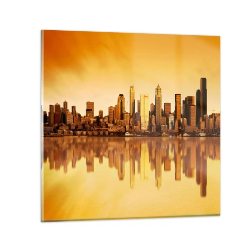 Tablou pe sticlă - Liniștea metropolei - 30x30 cm