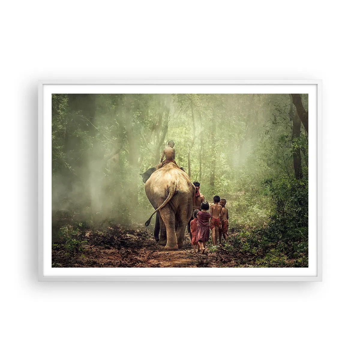 Poster în ramă albă - Noua Carte a Junglei - 100x70 cm