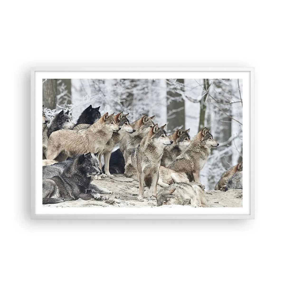 Poster în ramă albă - Familie și prieteni - 91x61 cm