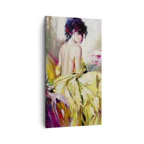 Tablou pe pânză - Mi-aș muia buzele în paharul cu vin de pe masa ta - 45x80 cm