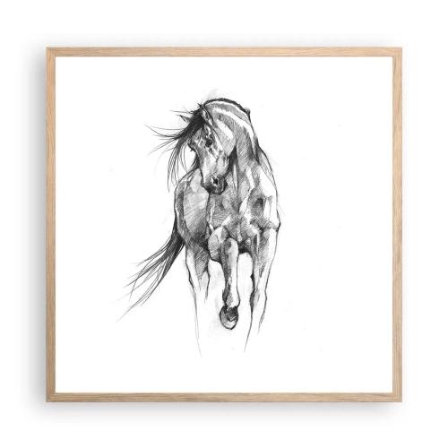 Poster în ramă de stejar deschis - Într-un trap grațios - 60x60 cm