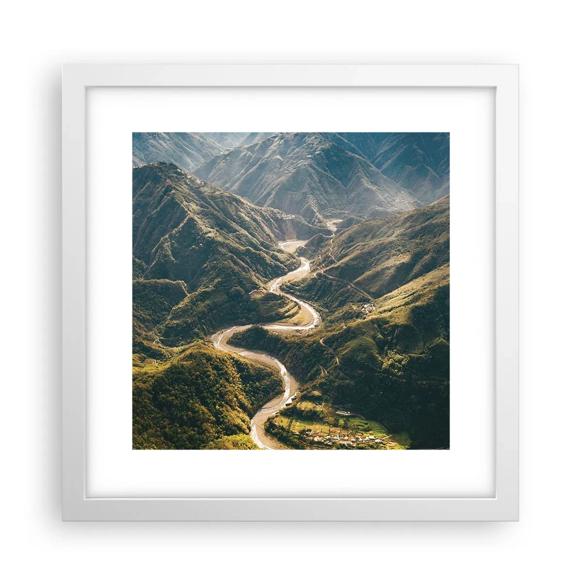 Poster în ramă albă - Direct din inima munților - 30x30 cm