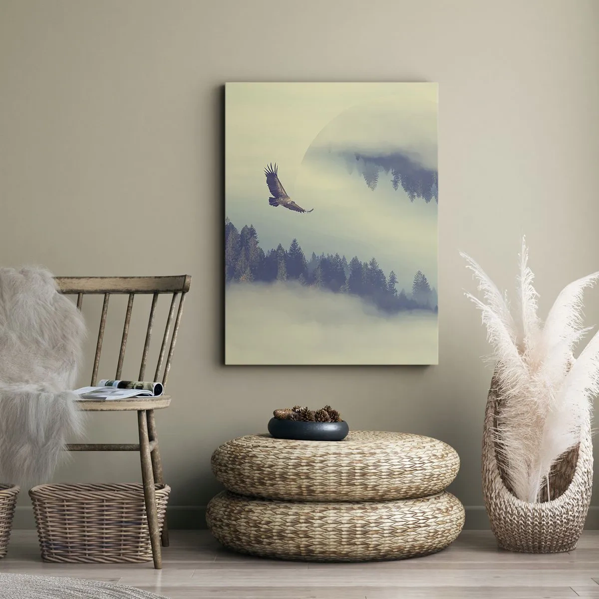 Tablou pe pânză - Am văzut umbra unui vultur - 45x80 cm