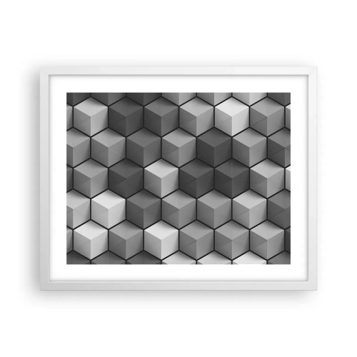 Poster în ramă albă - Puzzle cubist - 50x40 cm