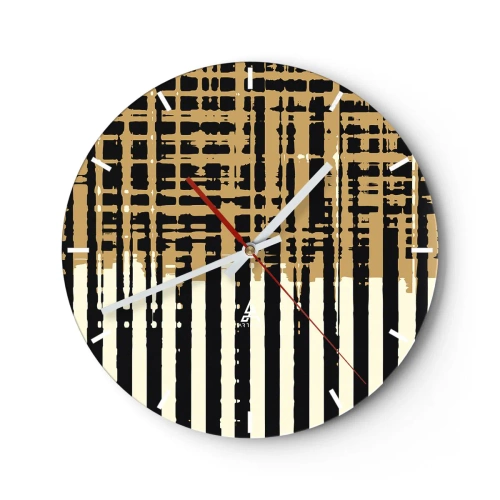 Ceas de perete - Ceas pe sticlă - Abstracție arhitecturală - 40x40 cm