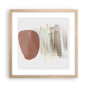 Poster în ramă de stejar deschis - Colonadă abstractă - 40x40 cm