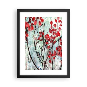 Poster în ramă neagră - Arbore în stacojiu - 30x40 cm