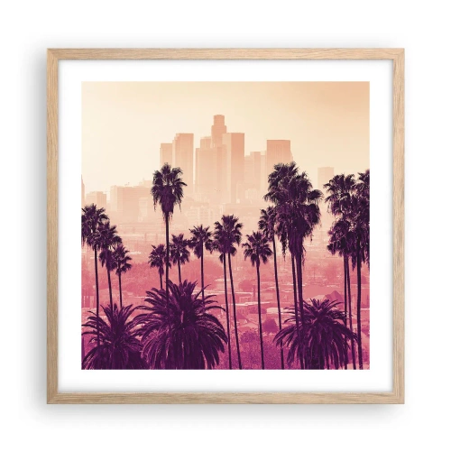 Poster în ramă de stejar deschis - Peisaj din California - 50x50 cm