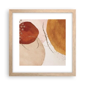 Poster în ramă de stejar deschis - Rotunjime și mișcare - 30x30 cm