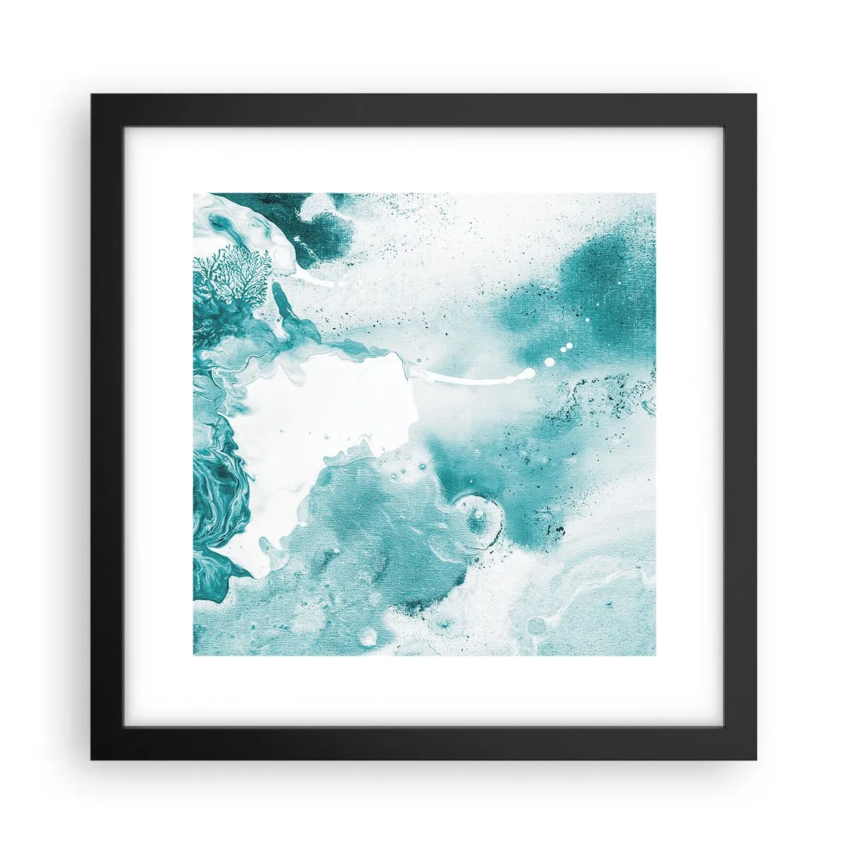 Poster în ramă neagră - Câmpii inundabile de albastru - 30x30 cm