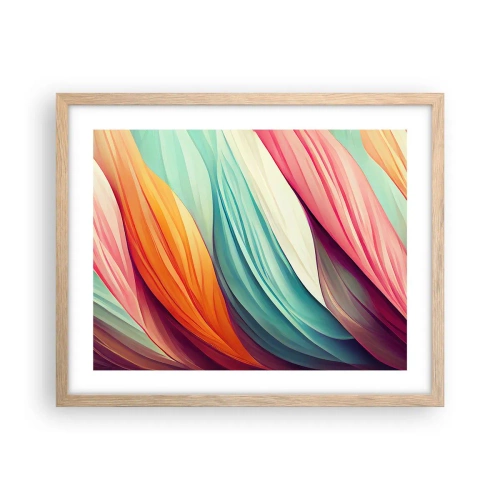 Poster în ramă de stejar deschis - Țesătură de curcubeu - 50x40 cm