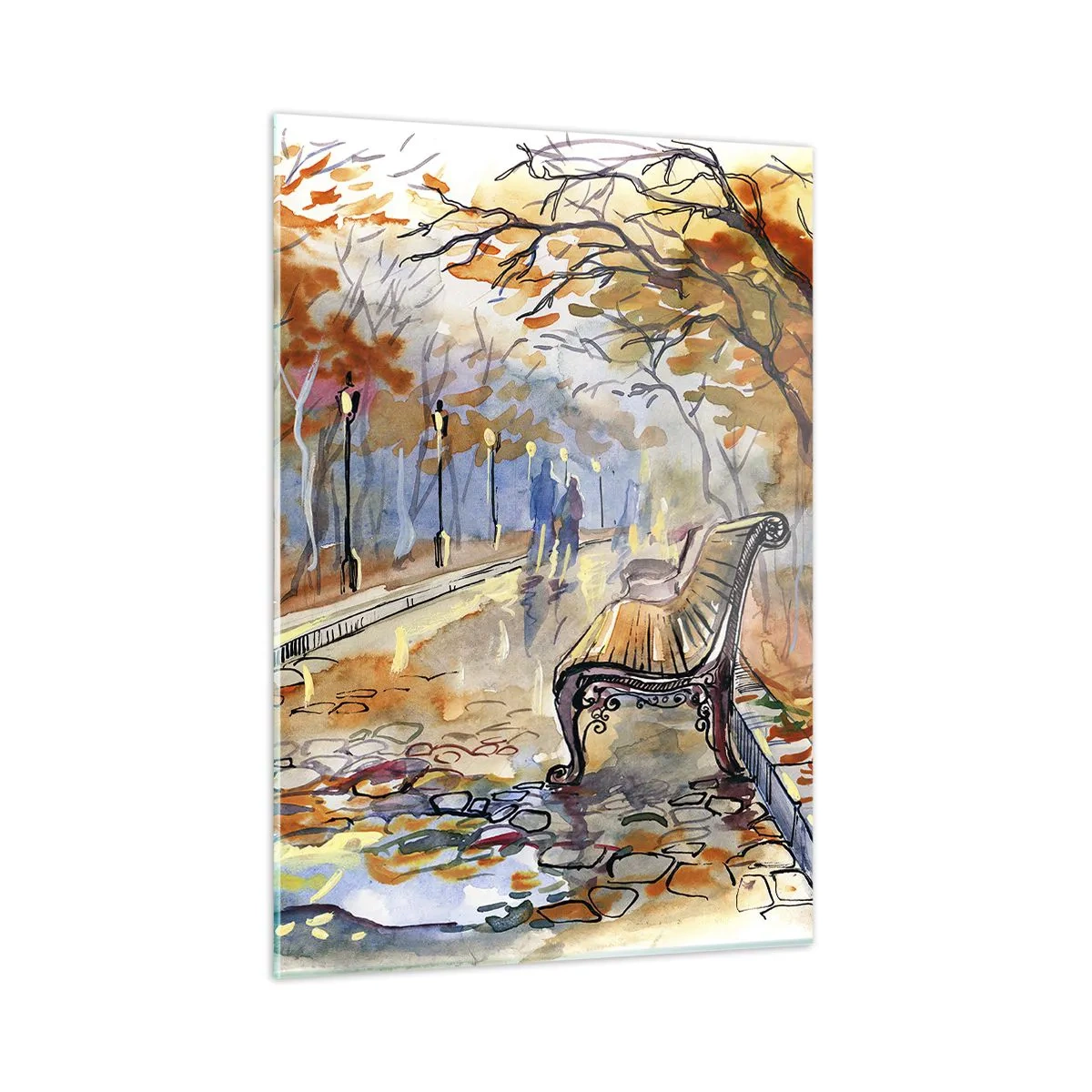 Tablou pe sticlă - Pășim împreună în toamnă - 50x70 cm