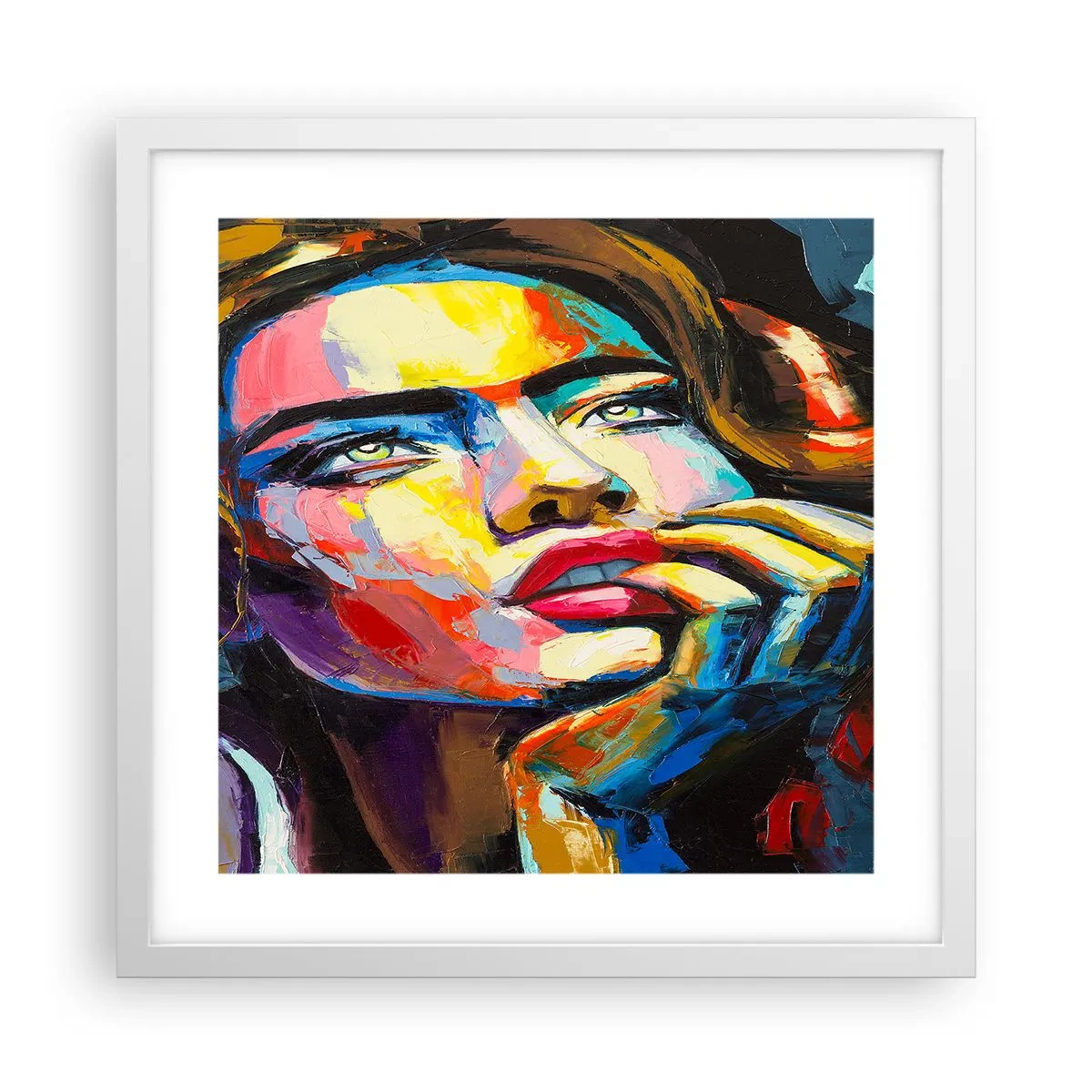 Poster în ramă albă - Visele ca niște păsări se înalță pe cer - 40x40 cm