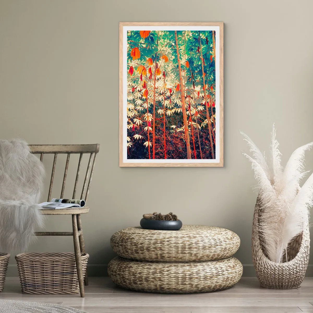 Poster în ramă de stejar deschis - Viața secretă a frunzelor - 50x70 cm