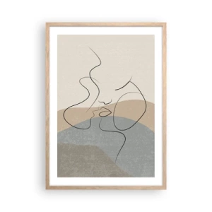 Poster în ramă de stejar deschis - Ca o atingere de pensulă - 50x70 cm