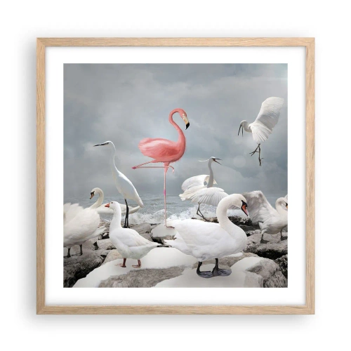 Poster în ramă de stejar deschis - De unde am venit? - 50x50 cm