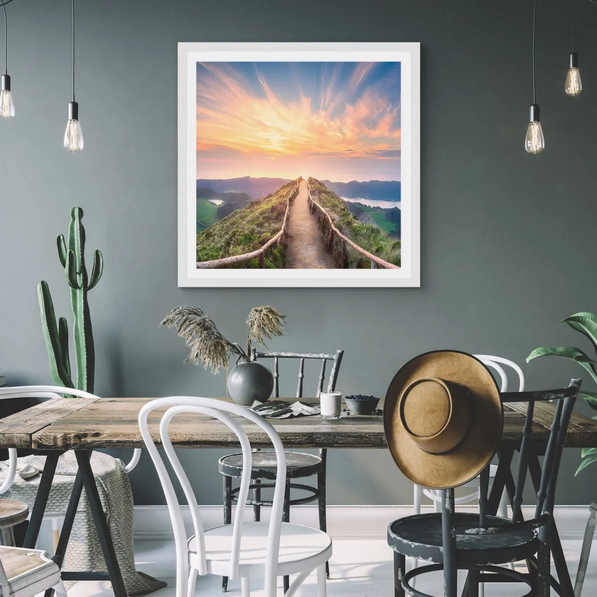 Poster în ramă albă - Aproape de cer - 30x30 cm