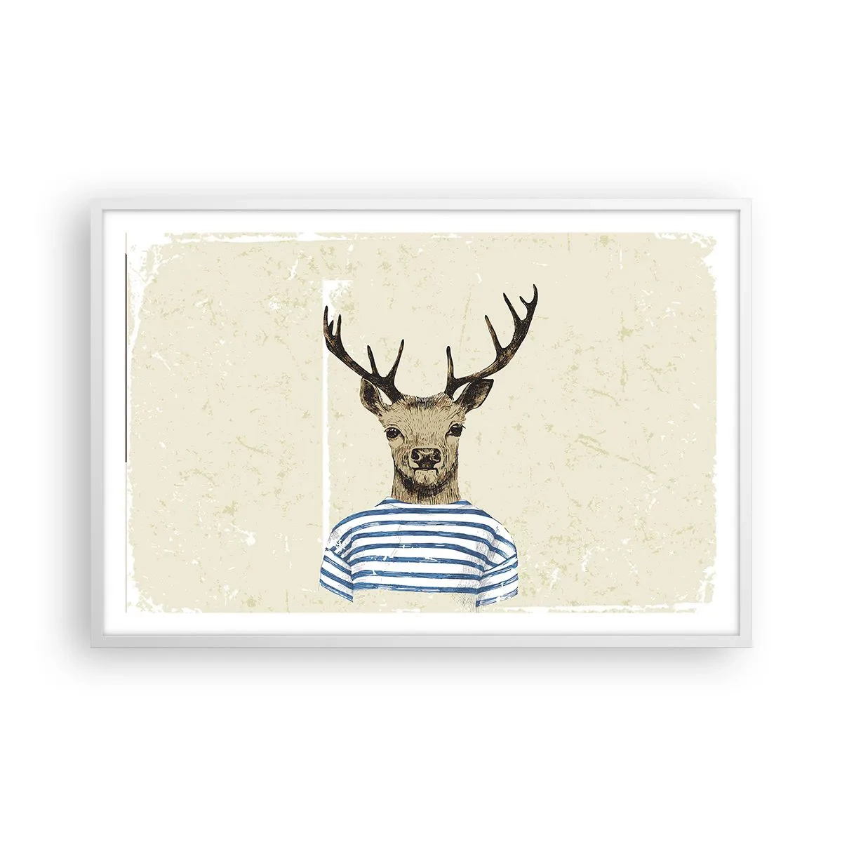 Poster în ramă albă - Pentru că îmi plac cămășile cu dungi! - 91x61 cm