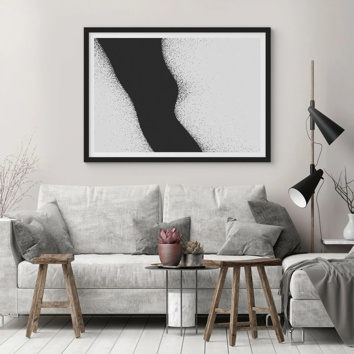 Poster în ramă neagră - Echilibru lichid - 40x30 cm