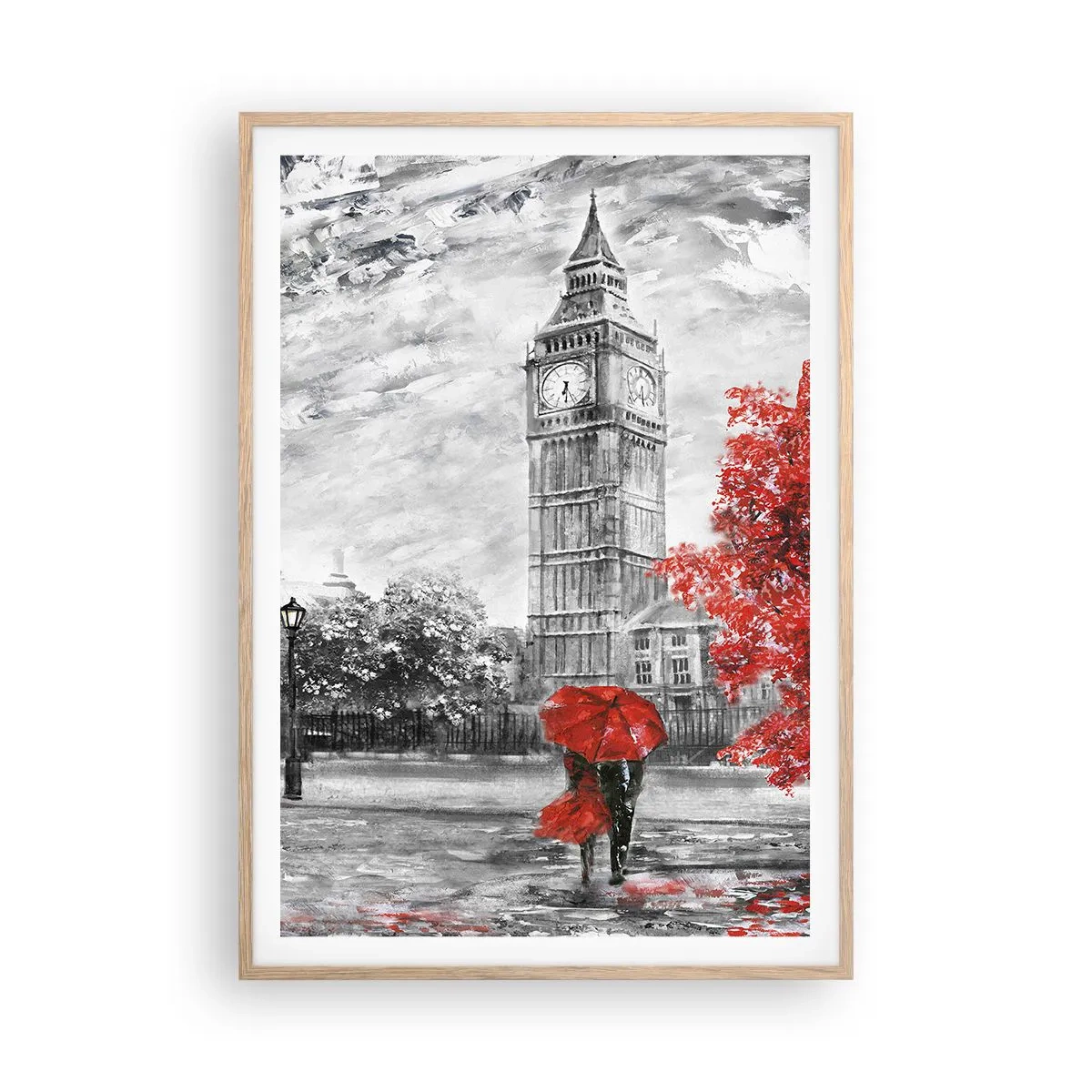 Poster în ramă de stejar deschis - O zi excitantă - 70x100 cm