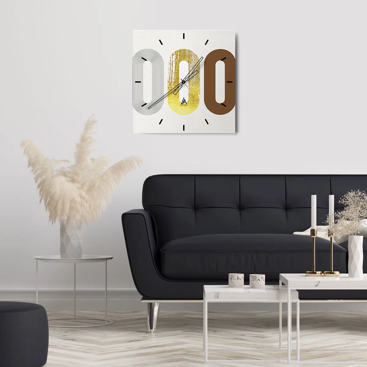 Ceas de perete - Ceas pe sticlă - Ooo! - 30x30 cm