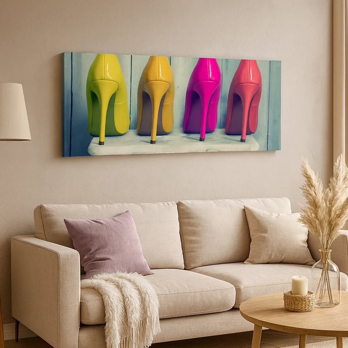 Tablou pe pânză - Mergând pe un curcubeu - 30x30 cm