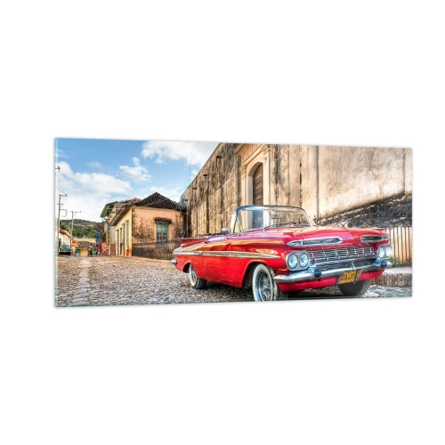 Tablou pe sticlă - Emoții cubaneze - 100x40 cm