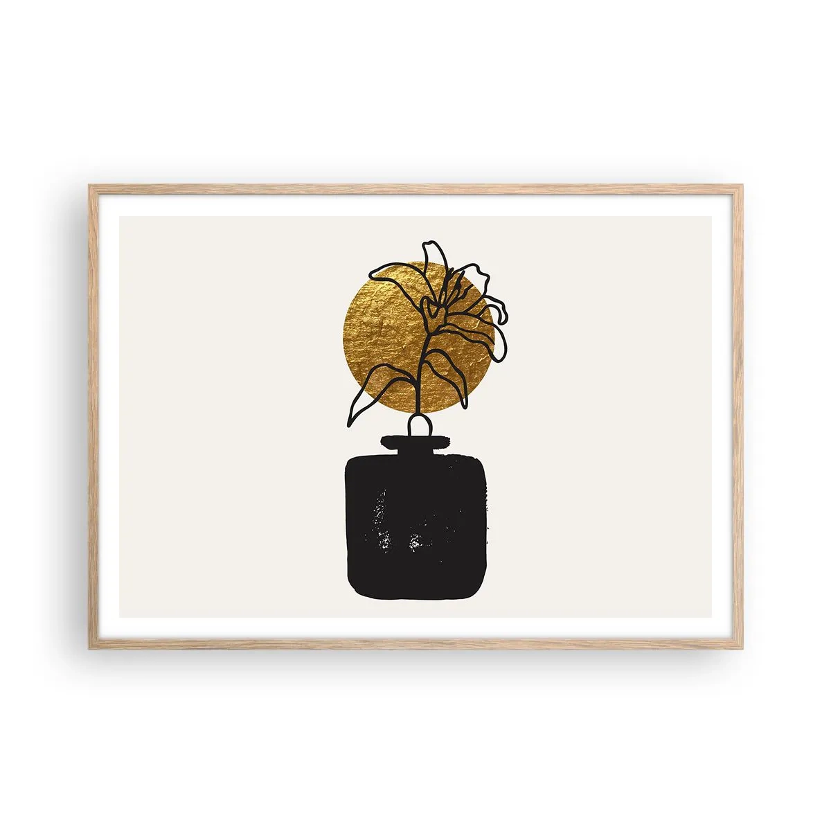 Poster în ramă de stejar deschis - Cât cântărește aurul? - 100x70 cm