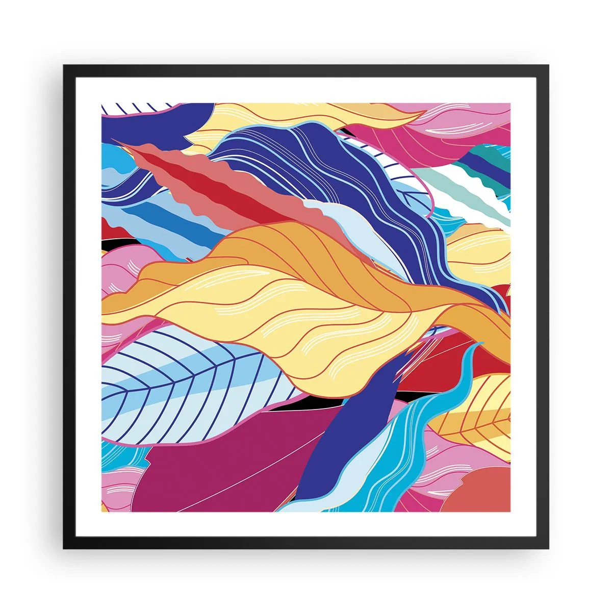 Poster în ramă neagră - O dezordine colorată - 60x60 cm