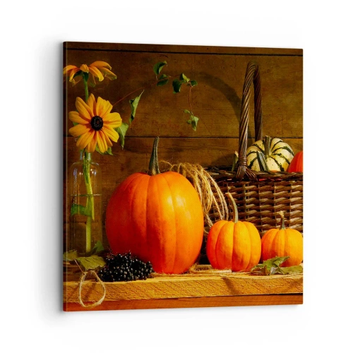Tablou pe pânză - Compoziție rustică - cadouri de toamnă - 70x70 cm