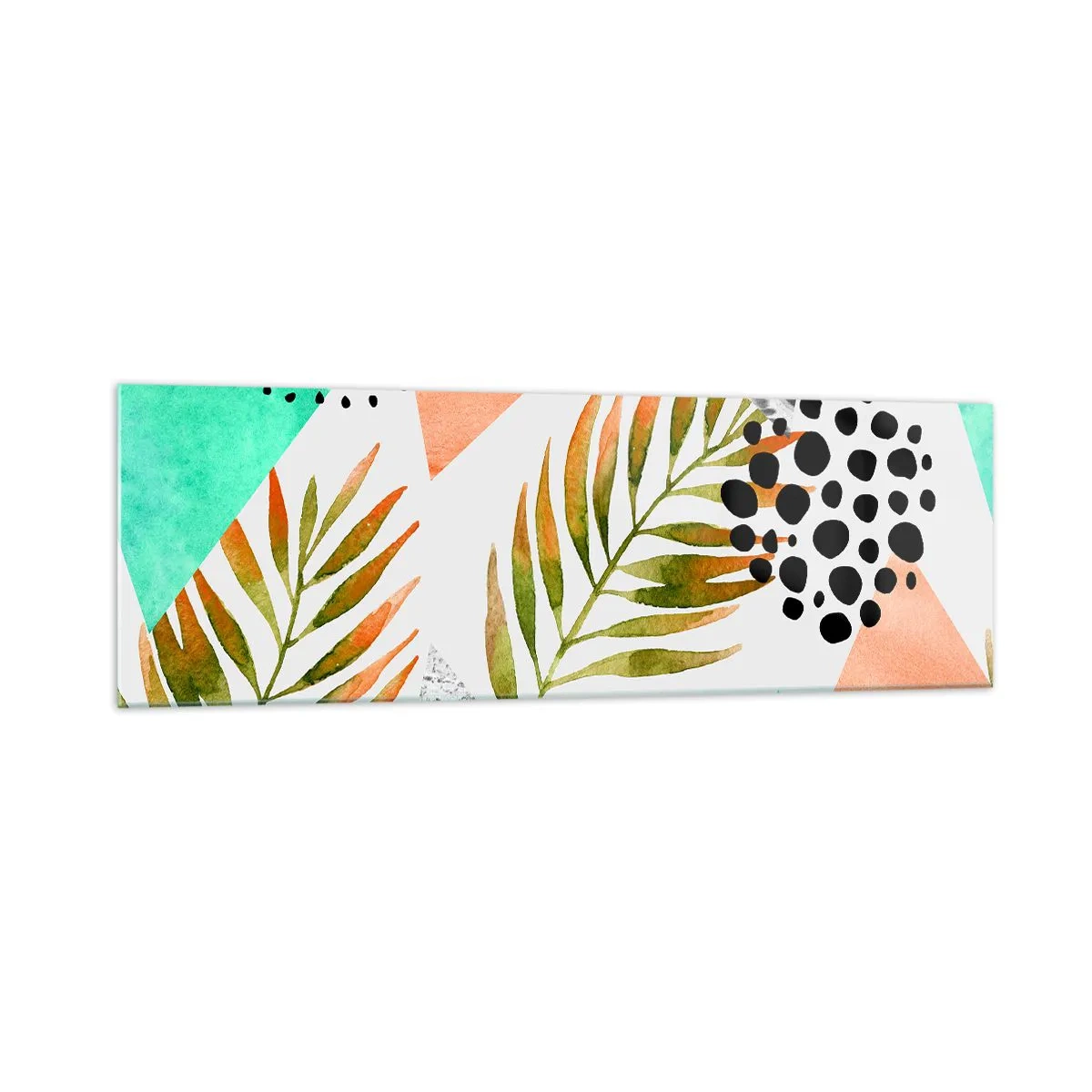 Tablou pe sticlă - Decorațiuni cu frunze de palmier - 160x50 cm