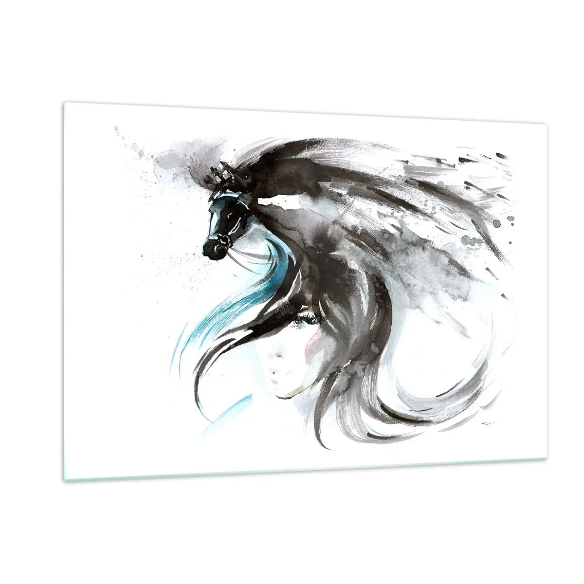 Tablou pe sticlă - Galopul Prințului Negru - 120x80 cm
