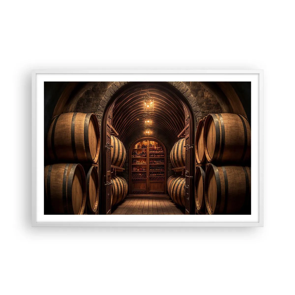 Poster în ramă albă - Beciul cu atmosferă - 91x61 cm