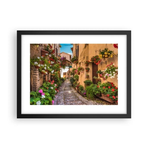 Poster în ramă neagră - Străduță italiană - 40x30 cm