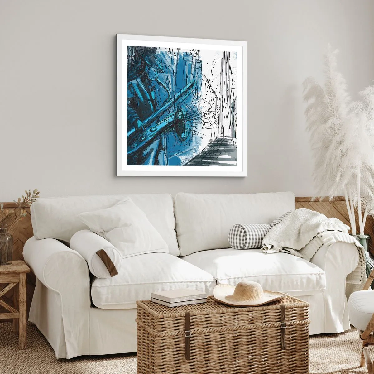 Poster în ramă albă - Rapsodie urbană - 40x40 cm