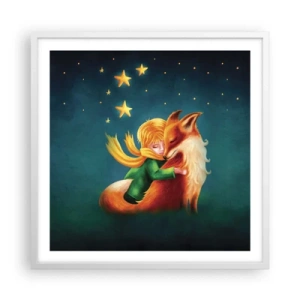 Poster în ramă albă - Micul Prinț - 60x60 cm