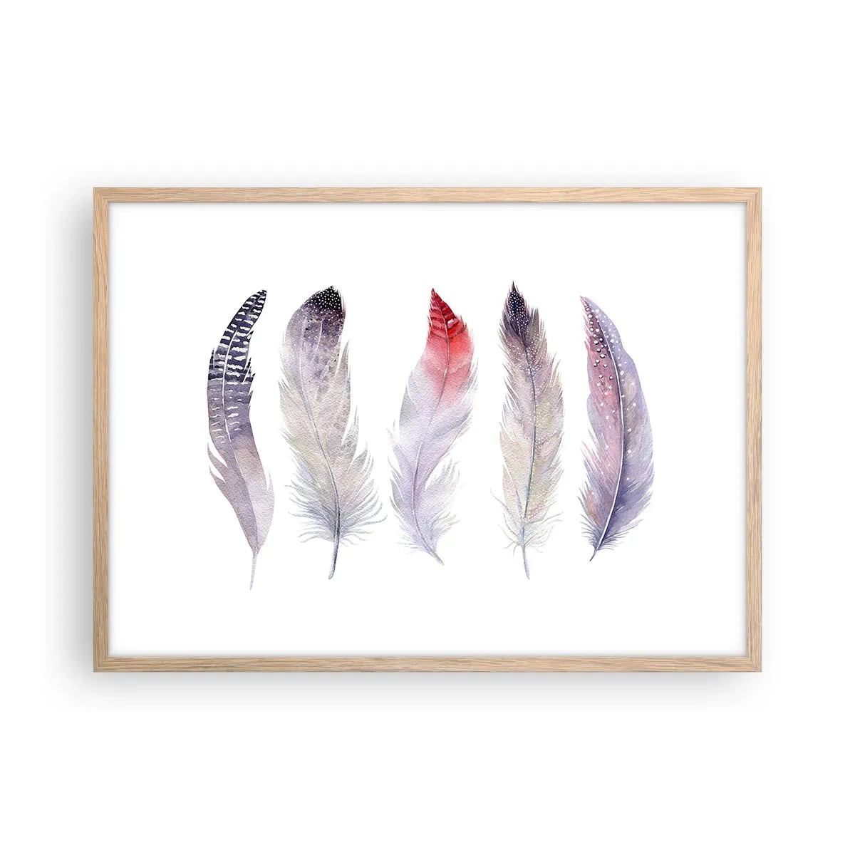 Poster în ramă de stejar deschis - Delicate ca o ceață multicoloră - 70x50 cm