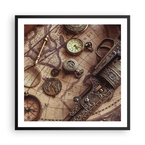 Poster în ramă neagră - Sugestii de aventură - 60x60 cm