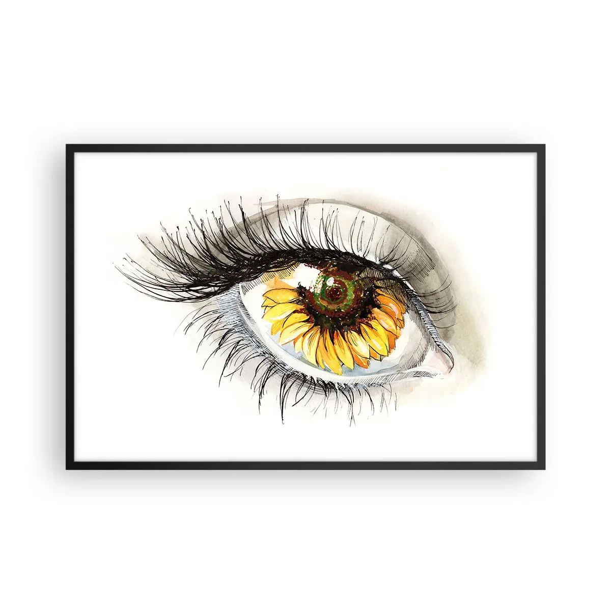 Poster în ramă neagră - O privire la fel de fierbinte ca vara - 91x61 cm