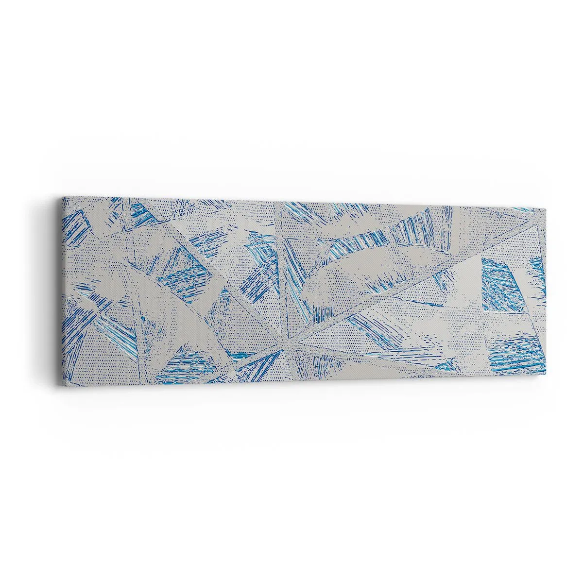 Tablou pe pânză - Într-un labirint de gri-albastru - 90x30 cm