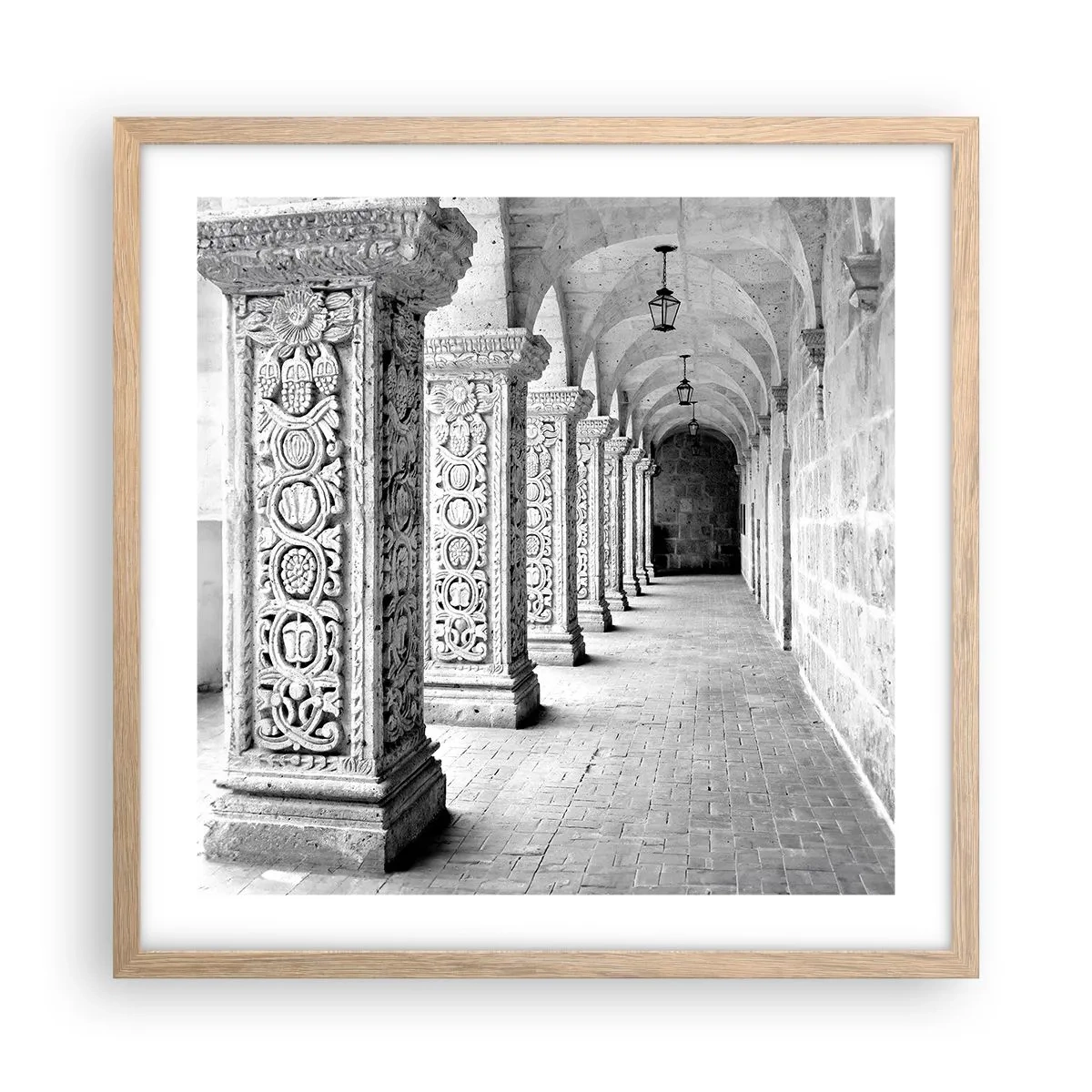 Poster în ramă de stejar deschis - Și încotro…? - 50x50 cm