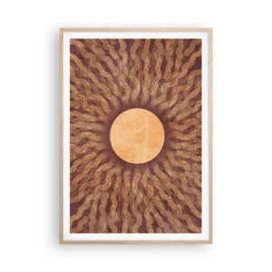 Poster în ramă de stejar deschis - Icoana soarelui - 70x100 cm
