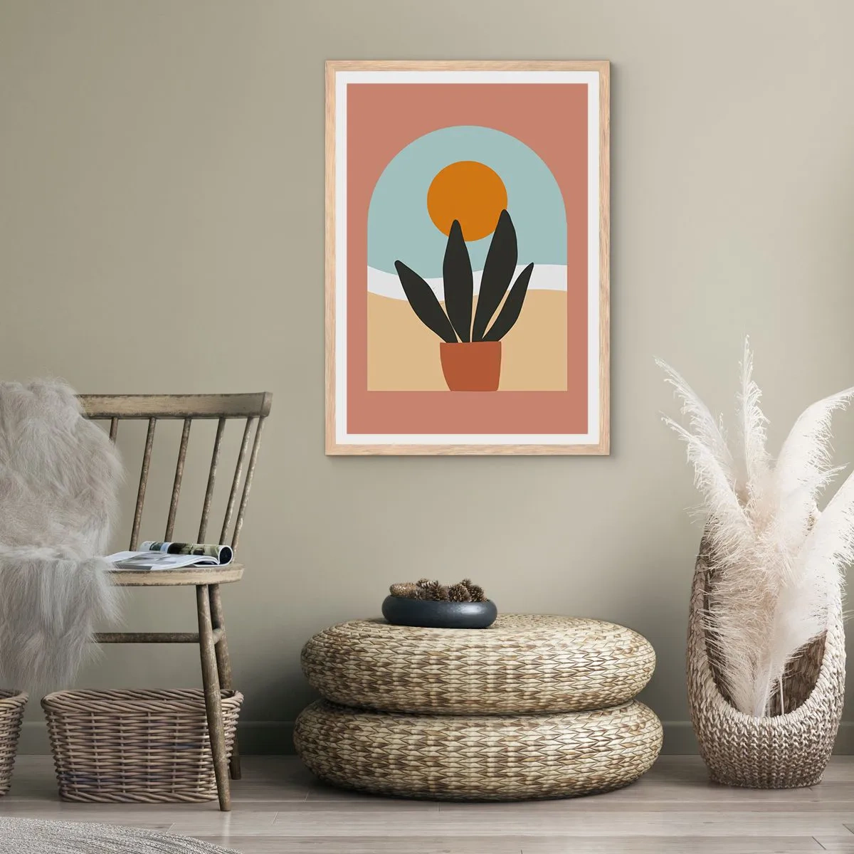 Poster în ramă de stejar deschis - Bucurii mici - 70x100 cm