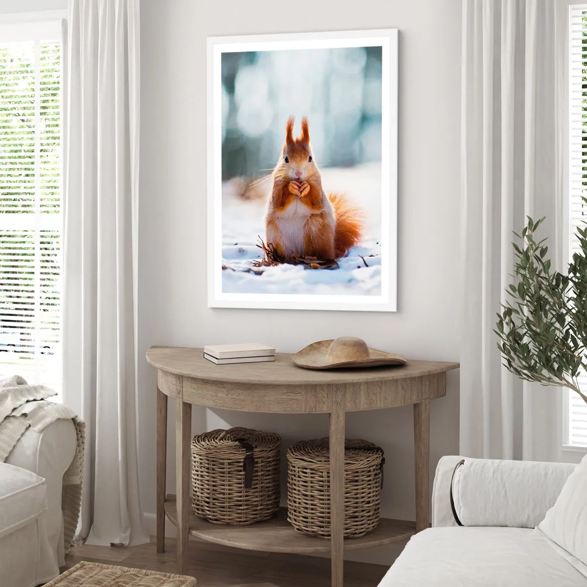 Poster în ramă albă - Și la ce te uiți? - 50x70 cm