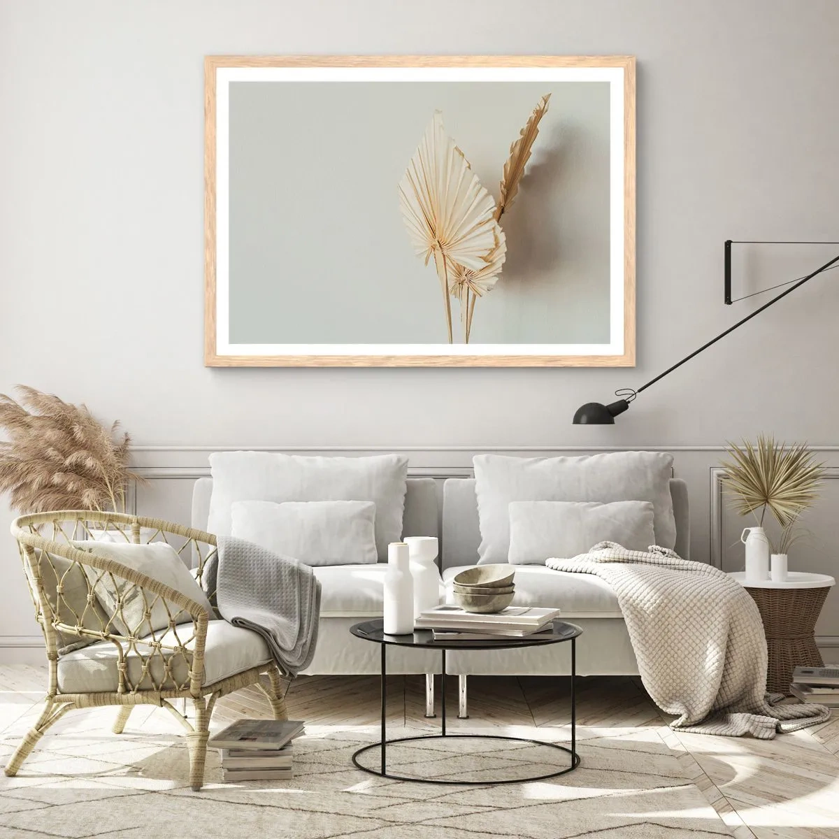 Poster în ramă de stejar deschis - Când este nevoie de ușurare - 70x50 cm