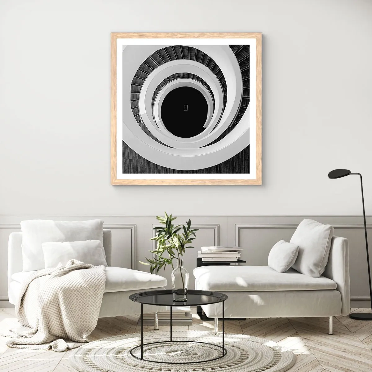 Poster în ramă de stejar deschis - Până la miez - 40x40 cm