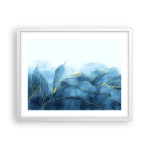 Poster în ramă albă - Albastru în aur - 50x40 cm